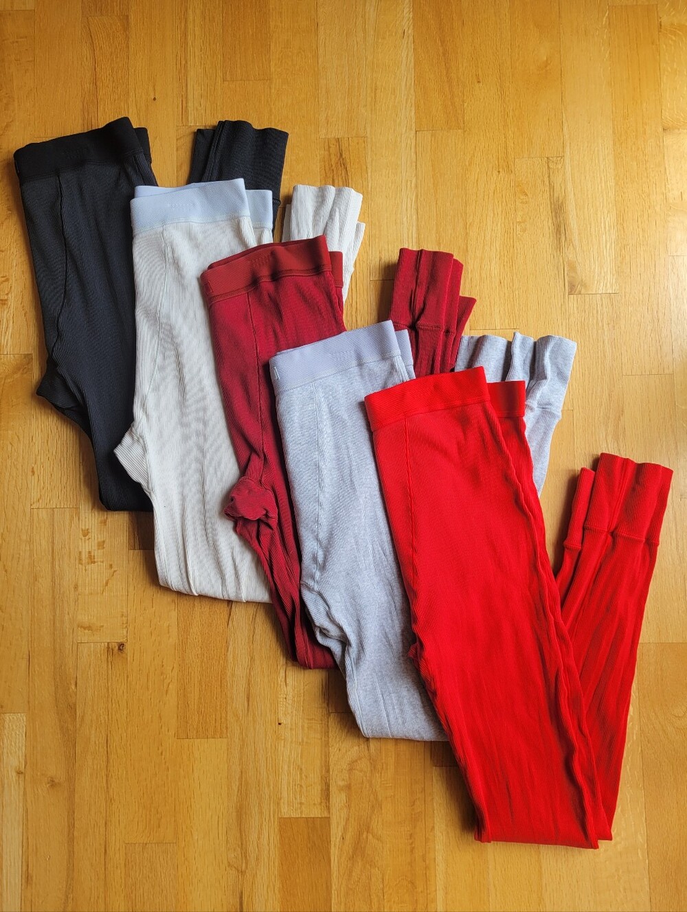 SKIMS Bundle Lot of (5) Cotton Rib Leggings Tights High Rise Size Medium
